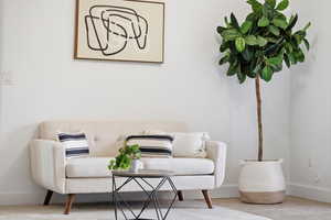 Living area with baseboards