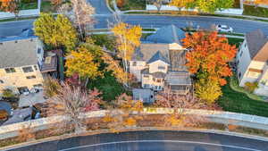 Aerial view of residential area