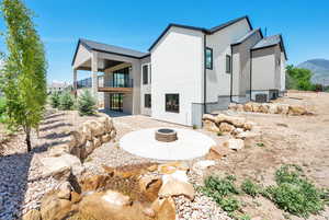 Fire Pit and Waterfall Feature