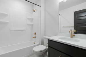 Full bathroom with vanity and  shower combination