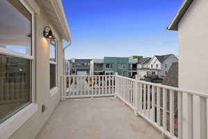 Balcony featuring a residential view