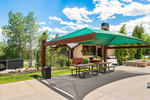 Picnic tables at clubhouse