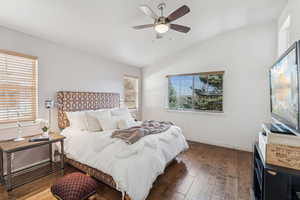 Primary bedroom suite with direct access to deck and bath ensuite and large walk-in closet!