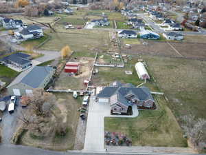 Aerial view of residential area