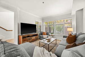 Living room, looking towards entry