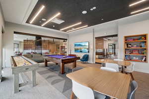 Playroom with billiards table