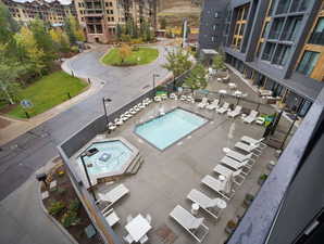 Bird's eye view of a pool