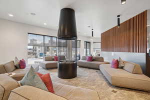 Living room featuring recessed lighting