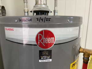 Detailed view of electric water heater