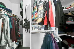 View of walk in closet