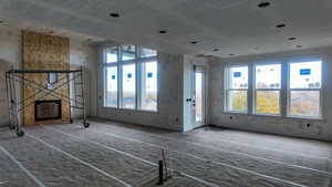 Kitchen view into the living room area.