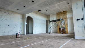 Kitchen into living room area