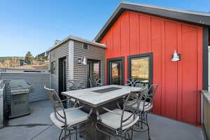 View of patio / terrace featuring outdoor dining area and grilling area