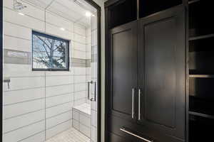 Bathroom with a shower stall