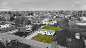 Aerial view of residential area