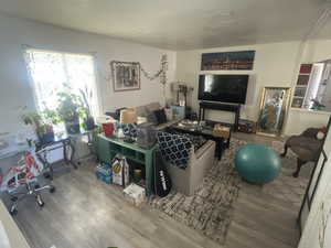 Living area featuring wood finished floors