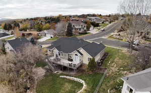 Aerial perspective of suburban area