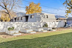 Back of house with a mountain view