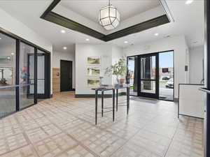 Community lobby with recessed lighting