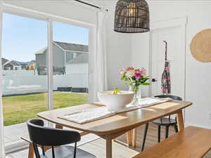 Dining room featuring light wood-style floors