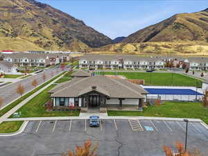 Mountain view with nearby suburban area