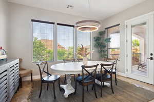 Dining room with baseboards
