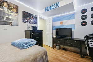 Bedroom featuring light wood-style flooring