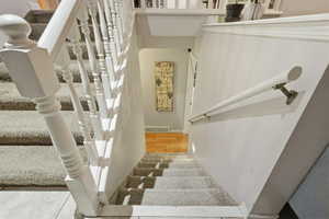 Stairs with baseboards