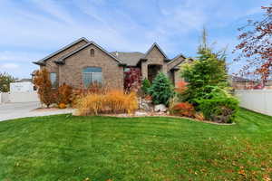 View of front of home with brick siding