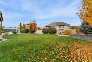 View of yard featuring a fire pit