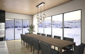 Dining room with forever views.