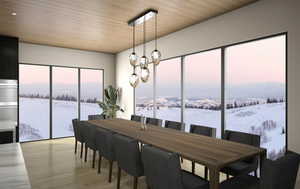 Dining room with forever views.