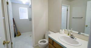 Half bathroom off of family/friend gathering area