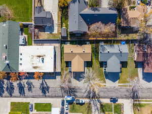 Aerial view of residential area