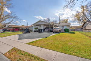 View of front of home featuring driveway