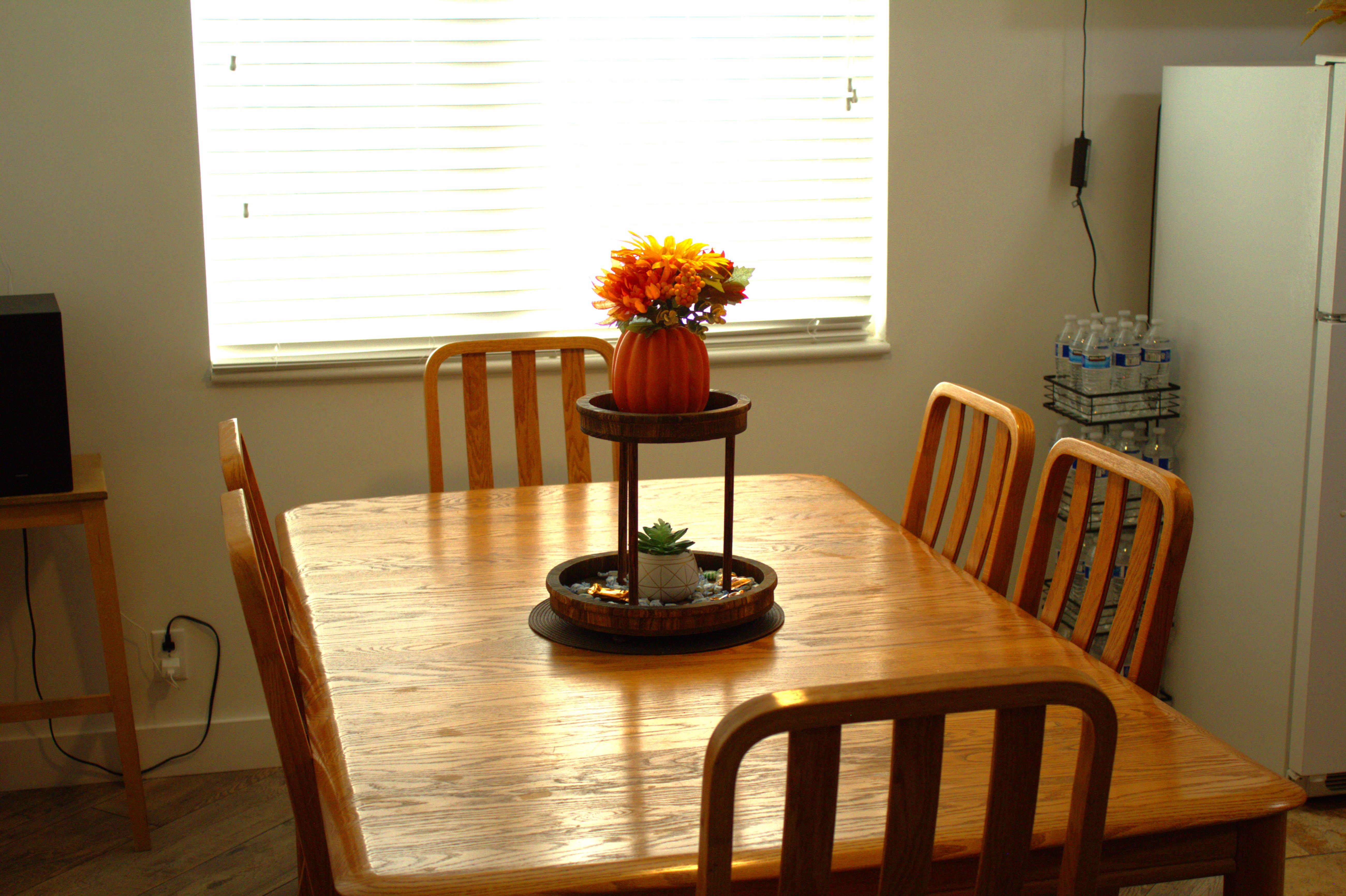 Dining area featuring wood finished floors