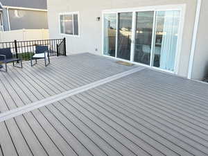 View of wooden deck