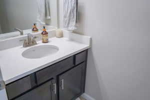 Bathroom featuring vanity