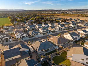 Bird's eye view of a mountainous background