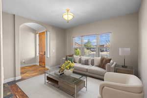 Room is virtually staged.