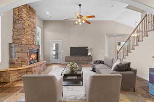 Room is virtually staged.