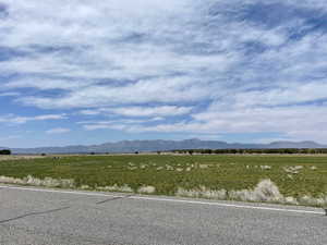 View of mountain background with rural landscape