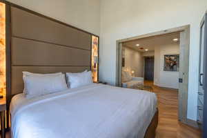 Bedroom featuring recessed lighting and baseboards