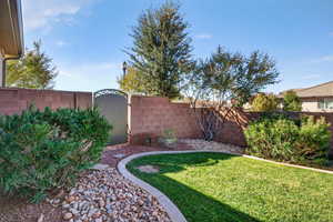 View of fenced backyard
