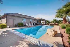 View of pool with a patio area