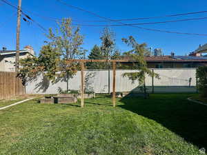 View of fenced backyard