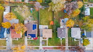 Aerial view of residential area