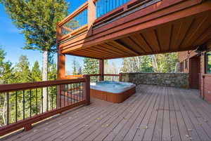 Deck with a hot tub