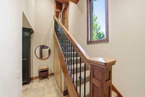 Stairs with baseboards