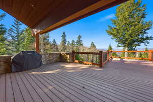 Deck featuring grilling area